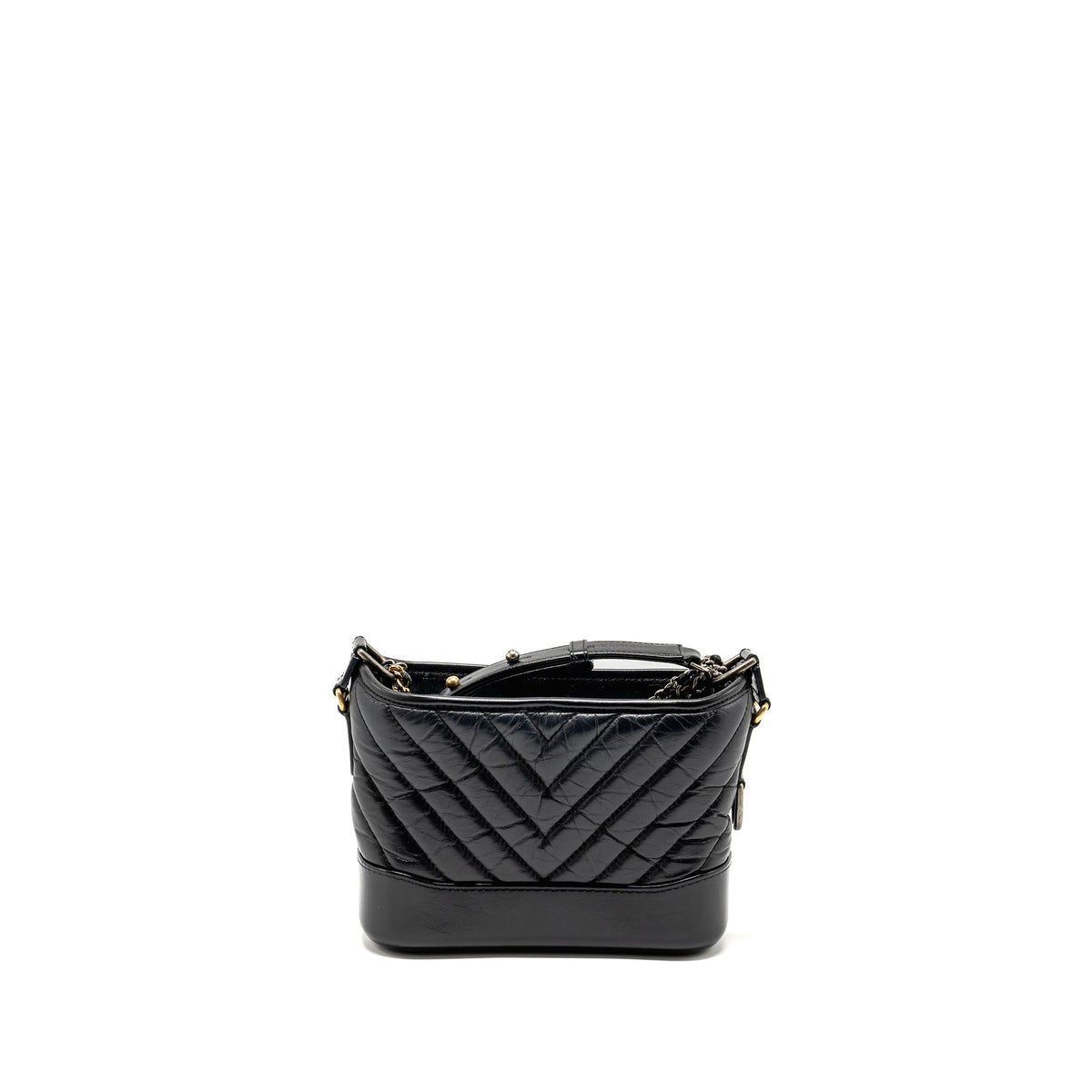 CHANEL SMALL GABRIELLE HOBO BAG CHEVRON CALFSKIN BLACK MULTICOLOUR HARDWARE