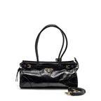 PRADA BONNIE MEDIUM LEATHER HANDBAG CALFSKIN BLACK GHW