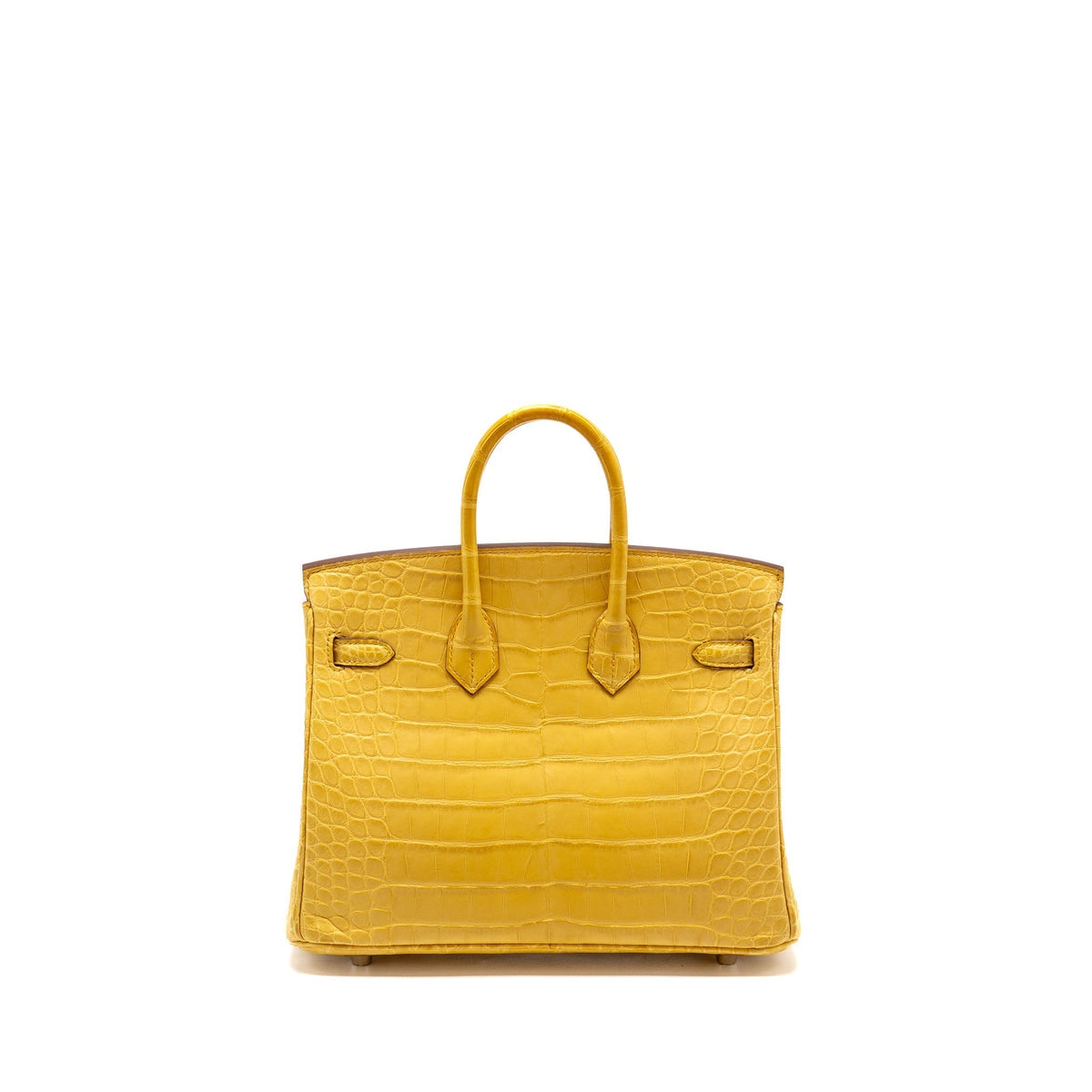 HERMES BIRKIN 25 ALLIGATOR MISSISSIPPIENSIS MAT 9D JAUNE AMBRE SHW
