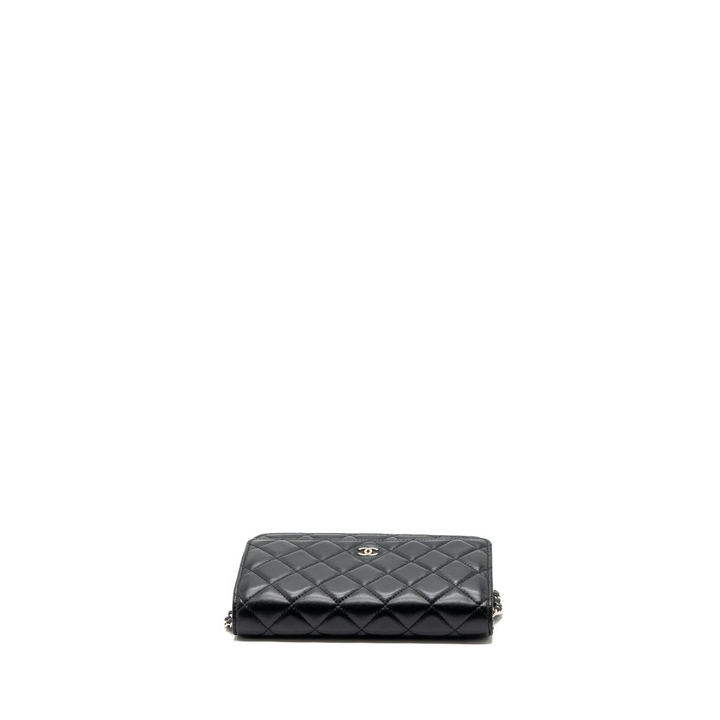 CHANEL CLASSIC WALLET ON CHAIN LAMBSKIN BLACK SHW