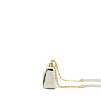 DIOR CARO S FLAP BAG CALFSKIN WHITE GHW