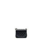 CHANEL MINI SQUARE FLAP BAG LAMBSKIN BLACK SHW (MICROCHIP)