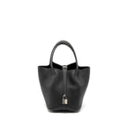 HERMES PICOTIN 18 TOUCH LOCK BAG CLEMENCE/ALLIGATOR MISSISSIPPIENSIS BLACK SHW