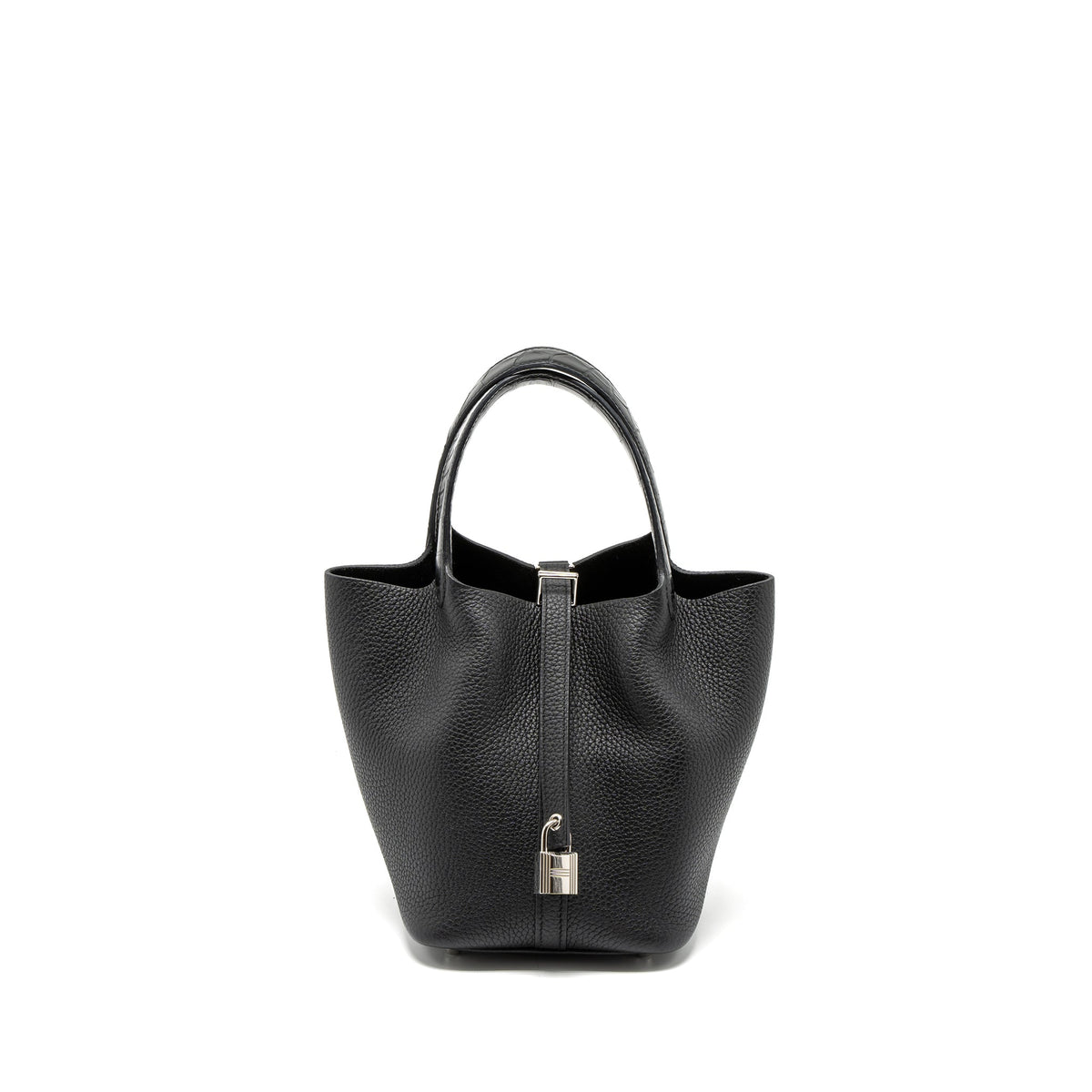 HERMES PICOTIN 18 TOUCH LOCK BAG CLEMENCE/ALLIGATOR MISSISSIPPIENSIS BLACK SHW