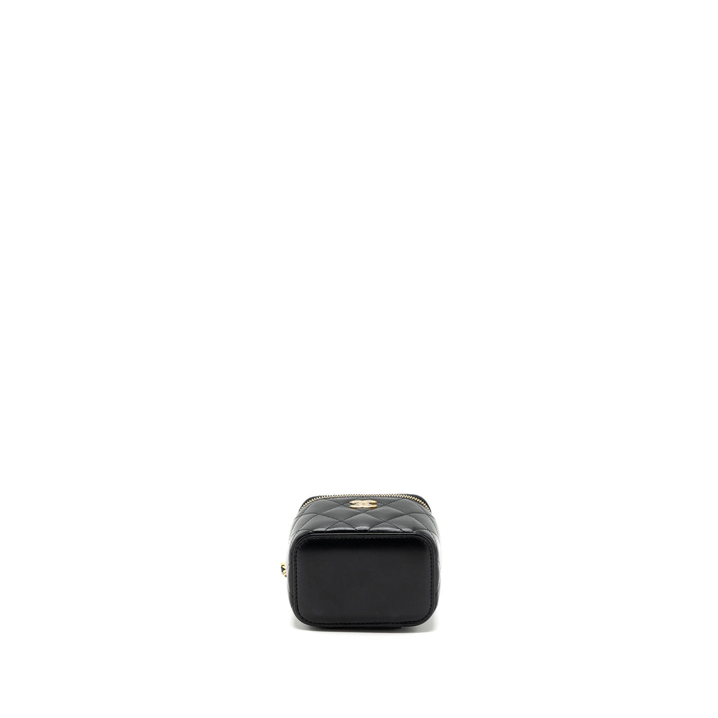 CHANEL TOP HANDLE MINI VANITY LAMBSKIN BLACK GHW