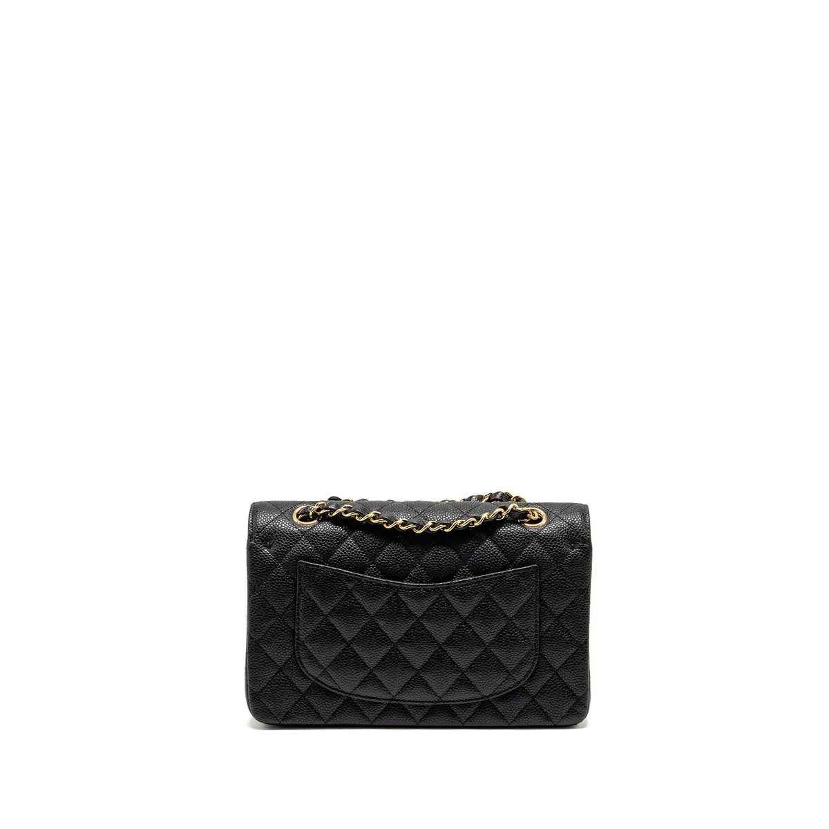 CHANEL SMALL CLASSIC DOUBLE FLAP BAG CAVIAR BLACK GHW (MICROCHIP)