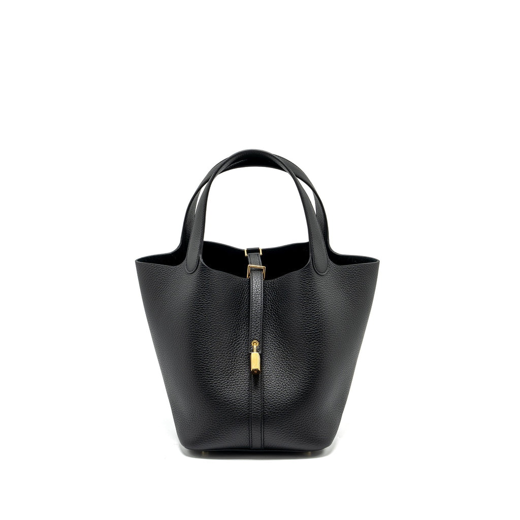 Hermes Picotin 22 Lock Bag Clemence Black GHW
