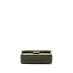 CHANEL 22K MEDIUM CLASSIC DOUBLE FLAP BAG LAMBSKIN OLIVE GREEN LGHW(MICROCHIP)