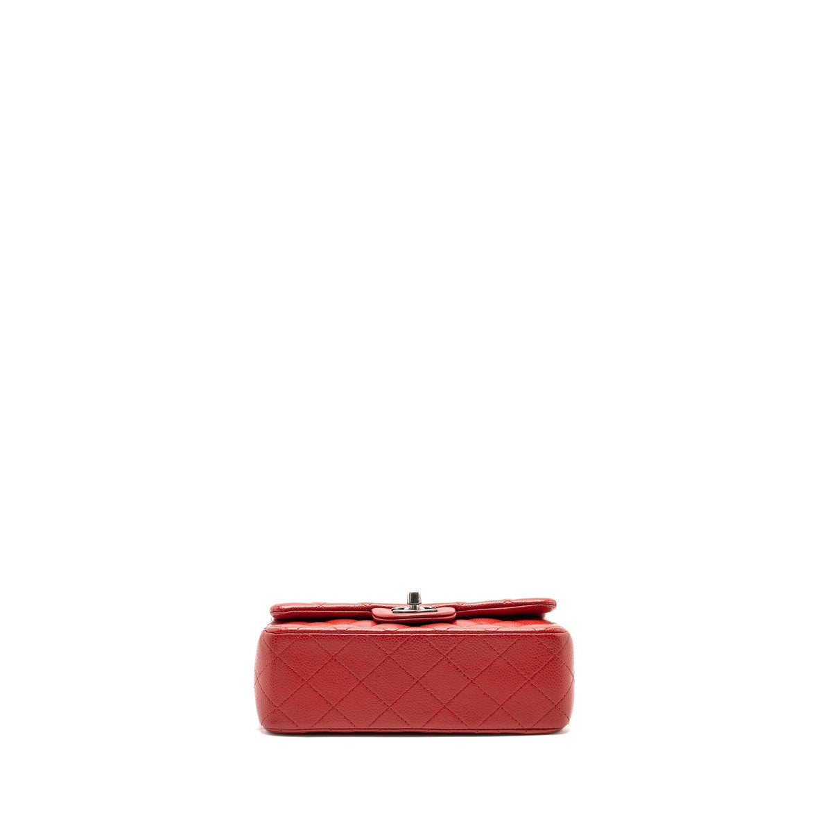 CHANEL MINI RECTANGULAR FLAP BAG CAVIAR RED RUTHENIUM HARDWARE