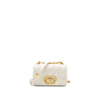 DIOR CARO S FLAP BAG CALFSKIN WHITE GHW