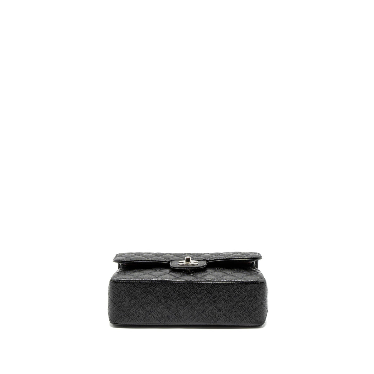 CHANEL SMALL CLASSIC DOUBLE FLAP BAG CAVIAR BLACK SHW (MICROCHIP)