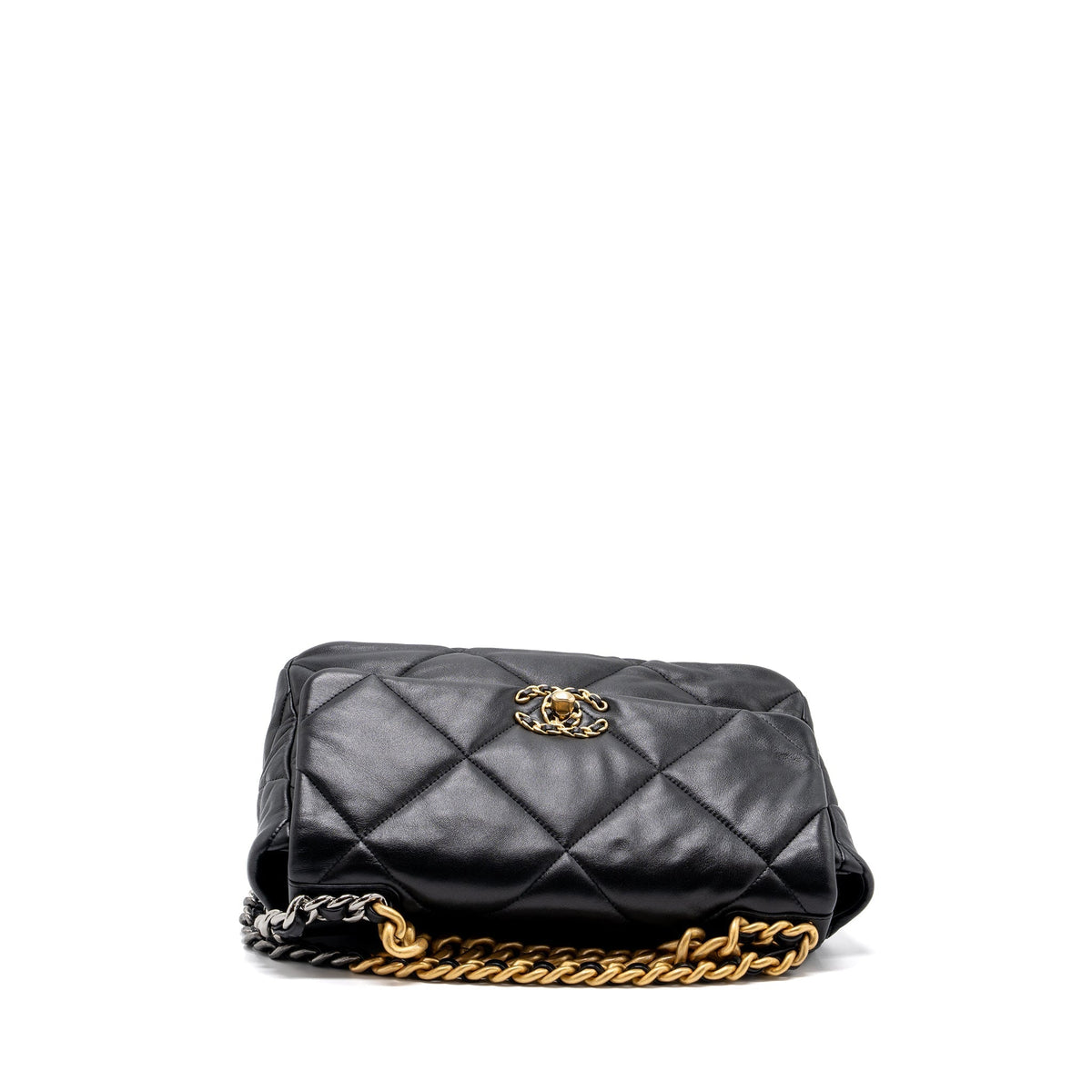 CHANEL MEDIUM 19 BAG LAMBSKIN BLACK MULTICOLOUR HARDWARE(MICROCHIP)