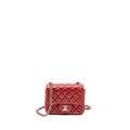 CHANEL MINI SQUARE FLAP BAG CAVIAR RED SHW
