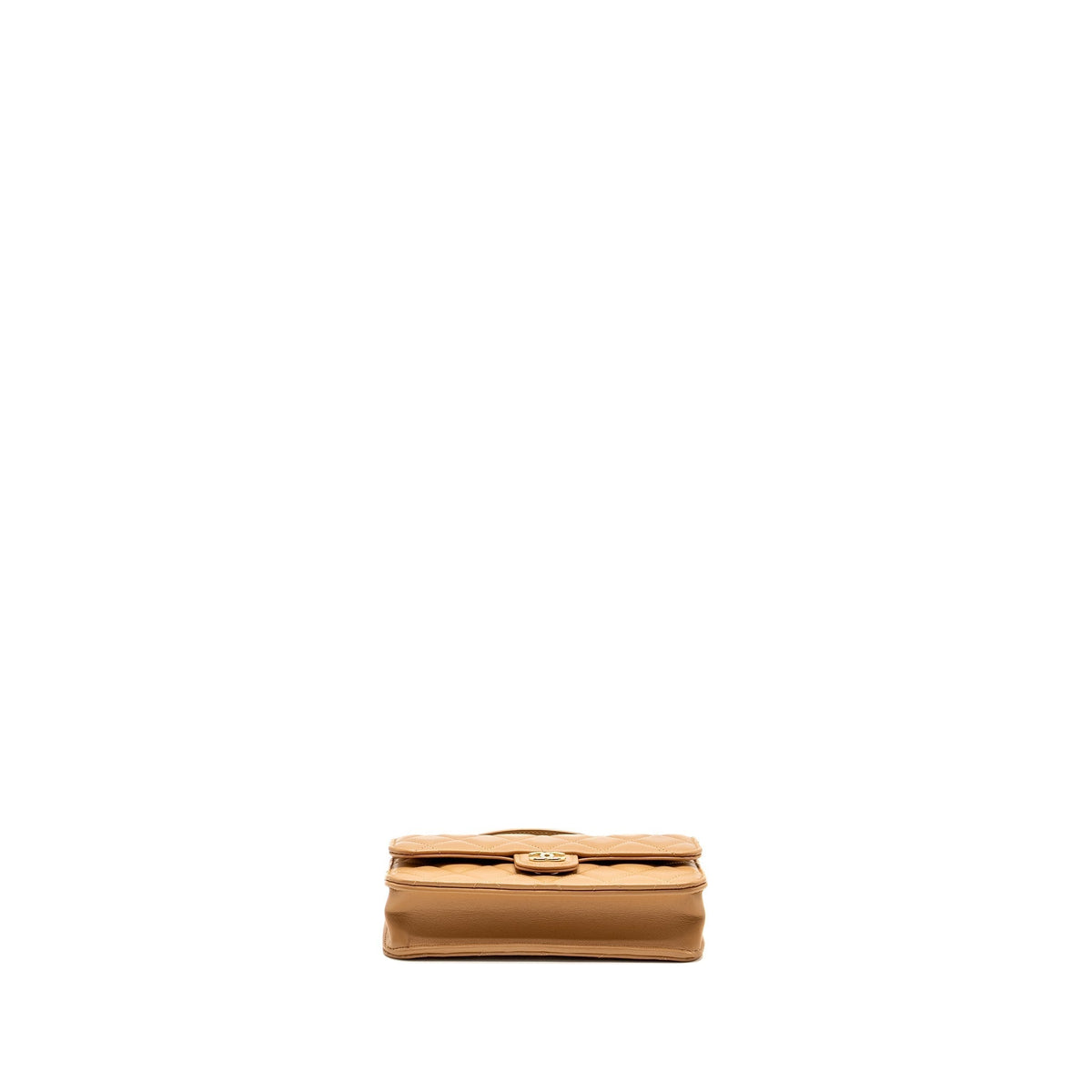 CHANEL TOP HANDLE MINI FLAP BAG LAMBSKIN CARAMEL LGHW (MICROCHIP)