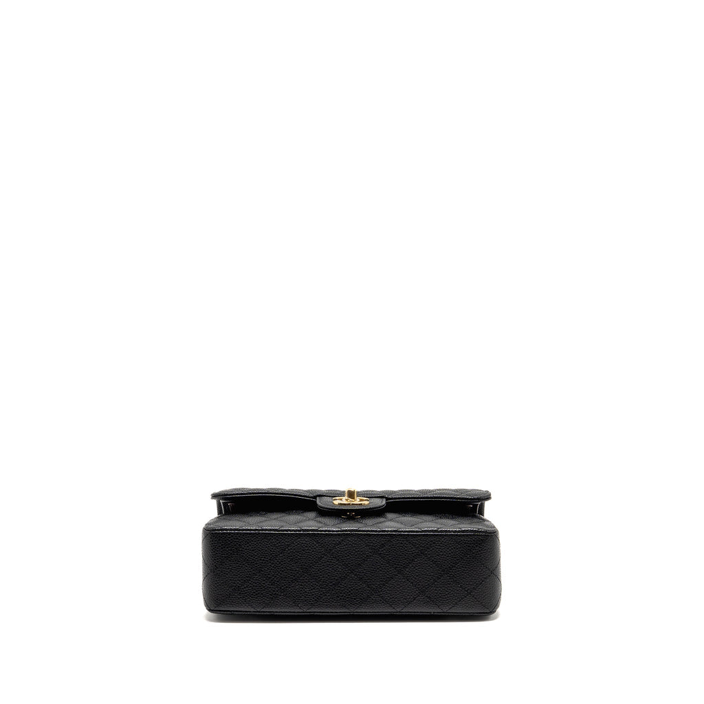 CHANEL SMALL CLASSIC DOUBLE FLAP BAG CAVIAR BLACK GHW (MICROCHIP)