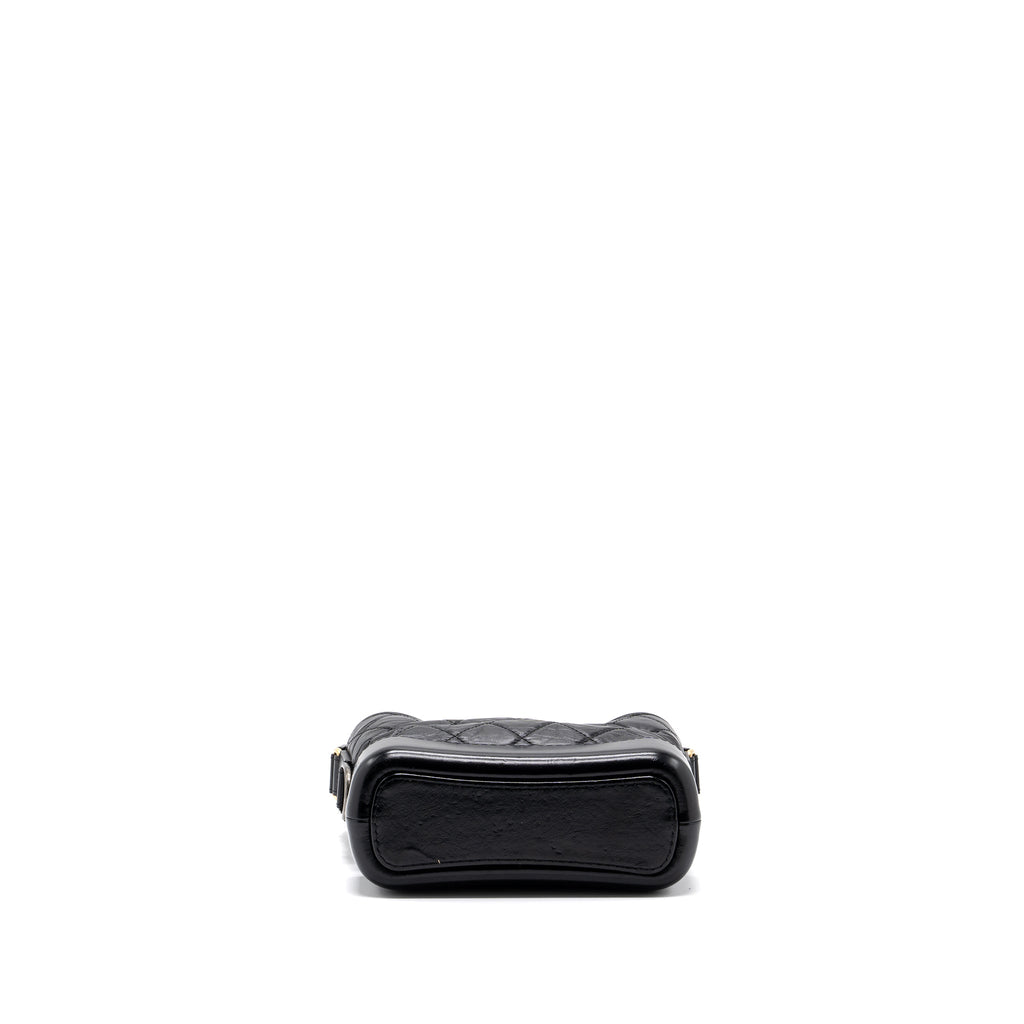 CHANEL SMALL GABRIELLE HOBO BAG AGED CALFSKIN BLACK MULTICOLOURED HARDWARE