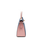 Hermes kelly 28 special order chevre mysore blue sapphire / rose sakura brushed GHW