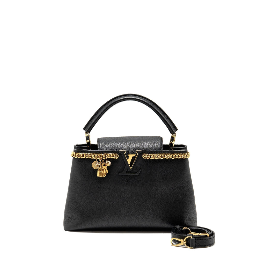 LOUIS VUITTON CAPUCINES MM CALFSKIN BLACK GHW
