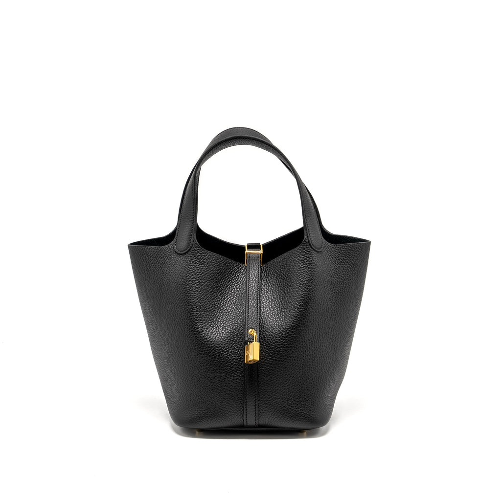 Hermes Picotin 22 Lock Bag Clemence Black GHW