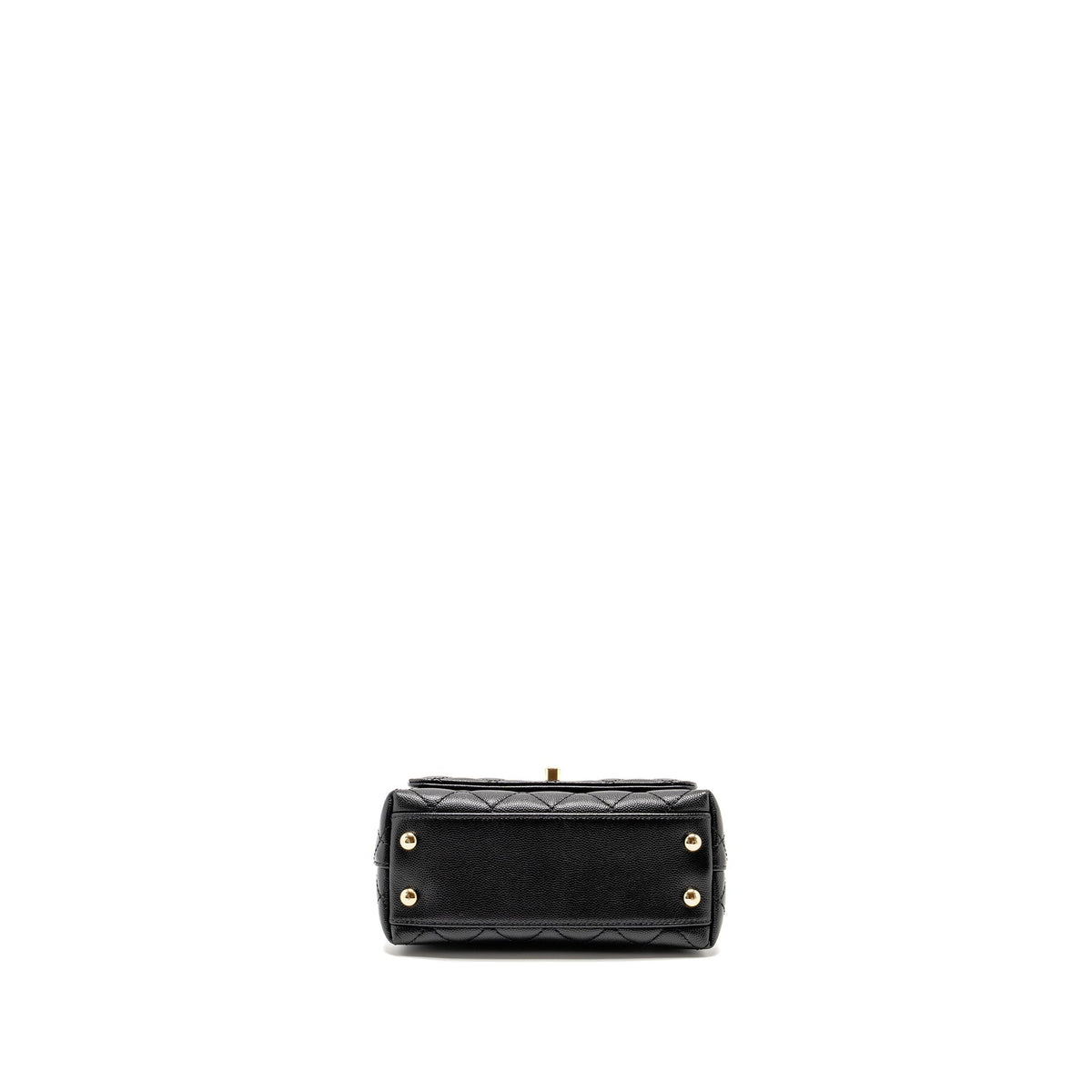 CHANEL MINI COCO HANDLE CAVIAR BLACK LGHW (MICROCHIP)