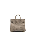 HERMES BIRKIN 25 OSTRICH GRIS TOURTERELLE GHW