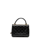 CHANEL TOP HANDLE TRENDY CC FLAP BAG LAMBSKIN BLACK LGHW