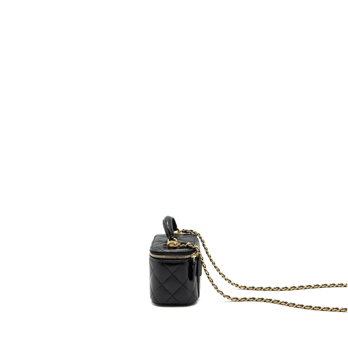 CHANEL TOP HANDLE MINI VANITY LAMBSKIN BLACK GHW