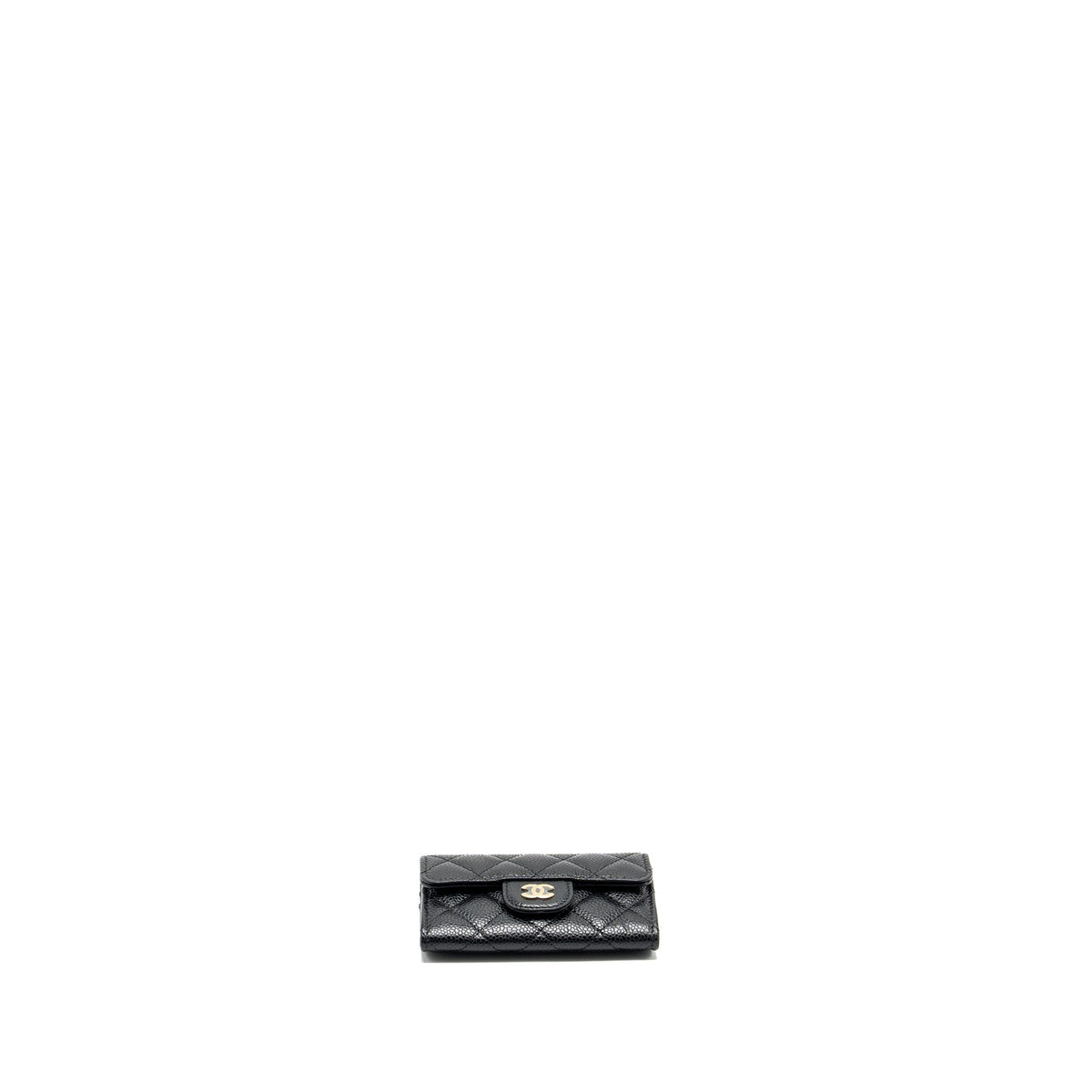 CHANEL CLASSIC FLAP CARD HOLDER CAVIAR BLACK GHW (MICROCHIP)