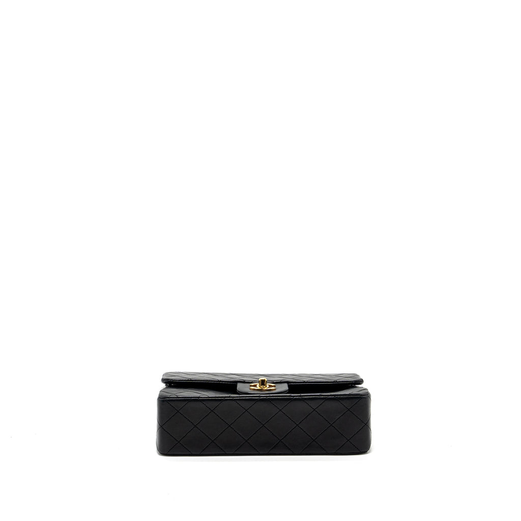CHANEL VINTAGE SMALL CLASSIC DOUBLE FLAP BAG LAMBSKIN BLACK GHW