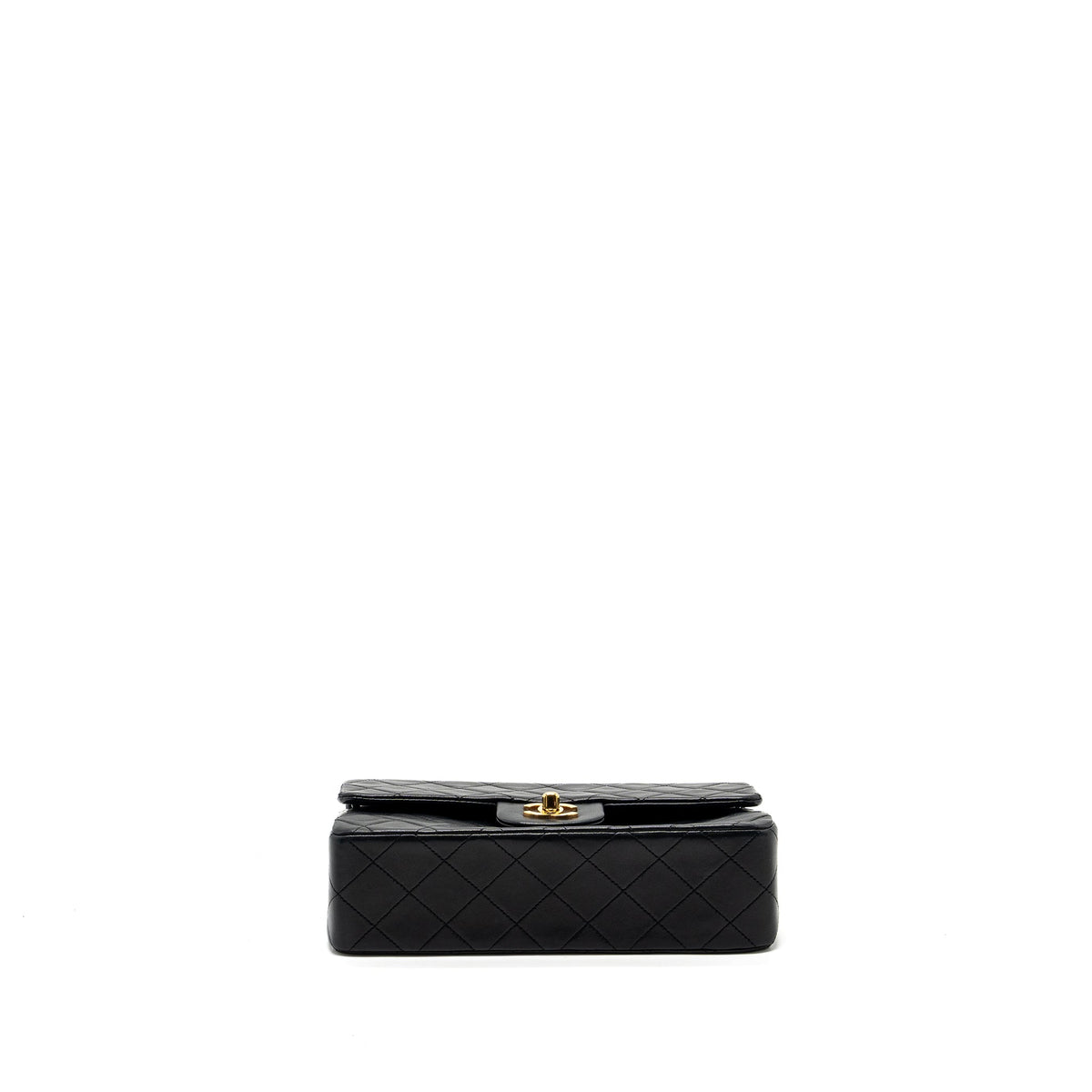 CHANEL VINTAGE SMALL CLASSIC DOUBLE FLAP BAG LAMBSKIN BLACK GHW