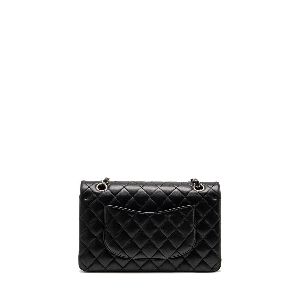 CHANEL MEDIUM CLASSIC DOUBLE FLAP BAG LAMBSKIN BLACK SHW