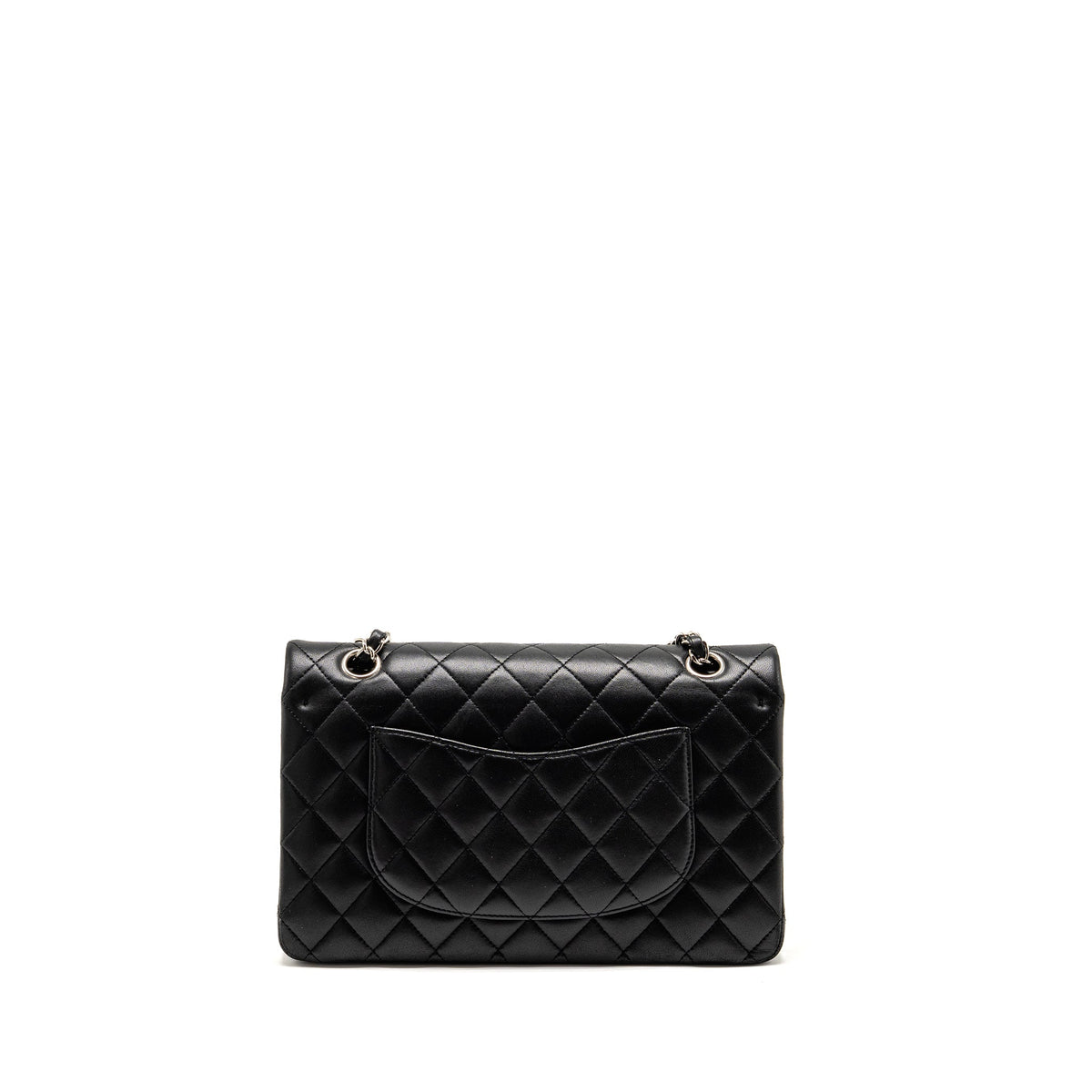 CHANEL MEDIUM CLASSIC DOUBLE FLAP BAG LAMBSKIN BLACK SHW