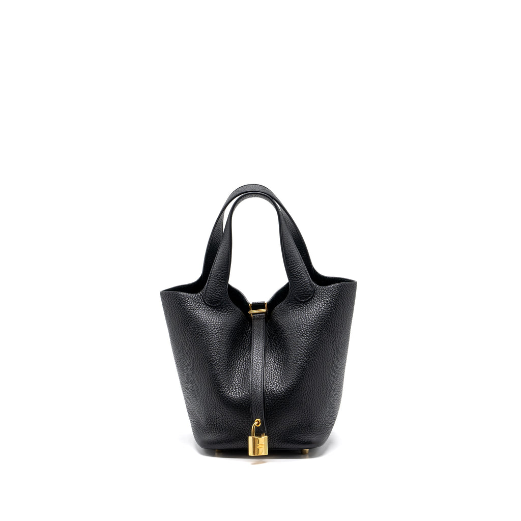 Hermes picotin 18 lock bag clemence black GHW