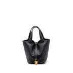 Hermes picotin 18 lock bag clemence black GHW
