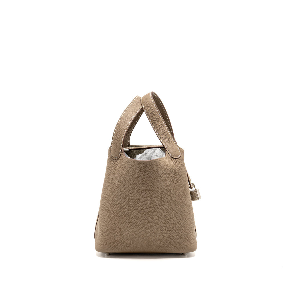 Hermes Picotin 18 Lock Bag Clemence Etoupe SHW