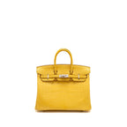 HERMES BIRKIN 25 ALLIGATOR MISSISSIPPIENSIS MAT 9D JAUNE AMBRE SHW
