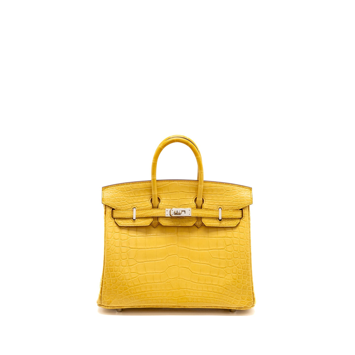 Hermes Birkin 25 Alligator Mississippiensis Mat 9D Jaune Ambre SHW