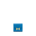 Hermes Constance Compact Wallet Epsom Blue GHW