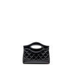 CHANEL MINI 31 CLUTCH WITH CHAIN SHINY LAMBSKIN BLACK LGHW (MICROCHIP)