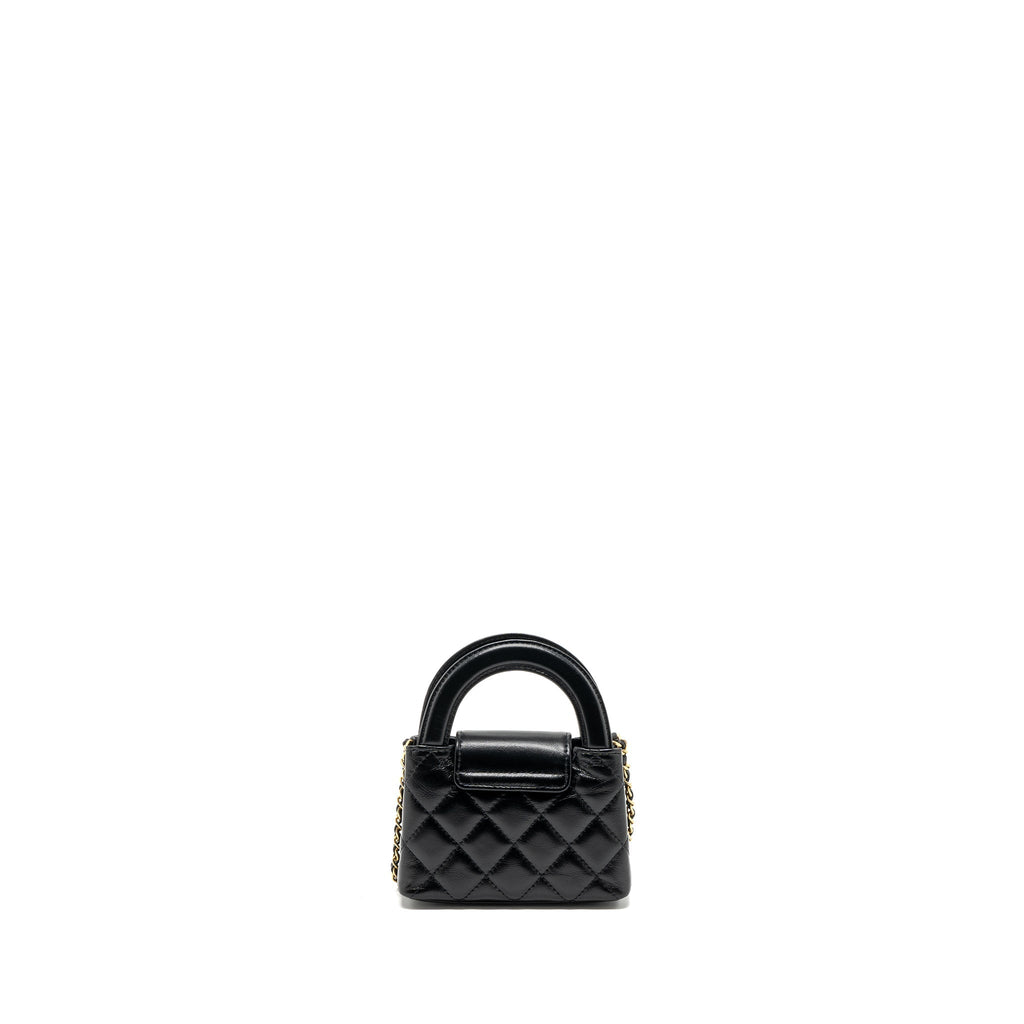 CHANEL 23K NANO SHOPPING TOTE CALFSKIN BLACK GHW(MICROCHIP)