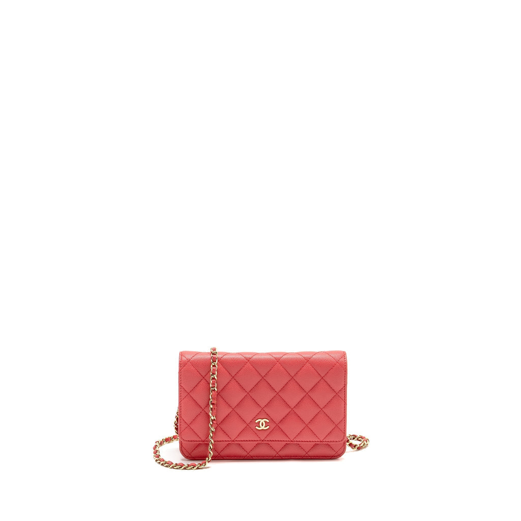CHANEL CLASSIC WALLET ON CHAIN CAVIAR PINK GHW