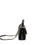CHANEL TOP HANDLE TRENDY CC FLAP BAG LAMBSKIN BLACK LGHW