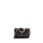 CHANEL 19 WALLET ON CHAIN LAMBSKIN BLACK MULTICOLOUR HARDWARE (MICROCHIP)