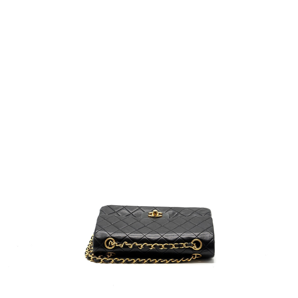 CHANEL VINTAGE SMALL CLASSIC DOUBLE FLAP BAG LAMBSKIN BLACK GHW