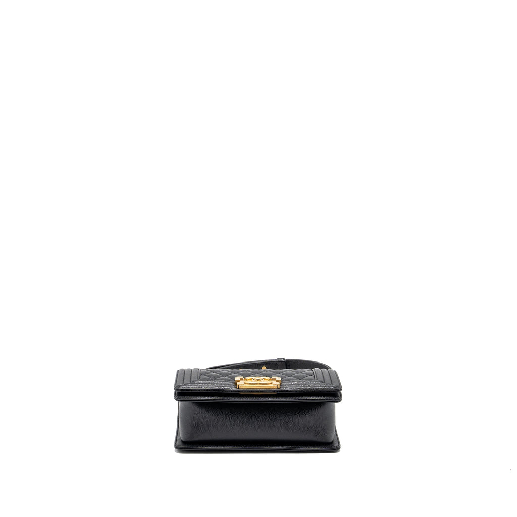 CHANEL SMALL BOY BAG CAVIAR BLACK GHW(MICROCHIP)