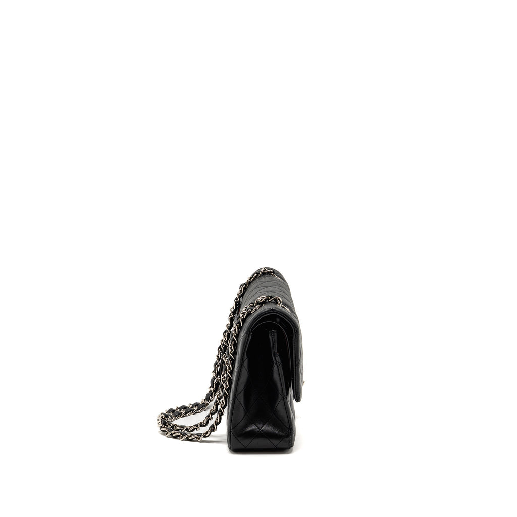 CHANEL MEDIUM CLASSIC DOUBLE FLAP BAG LAMBSKIN BLACK SHW
