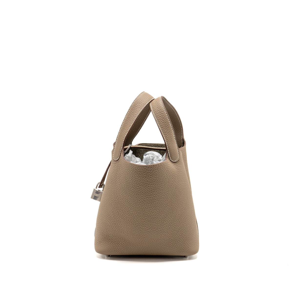 Hermes Picotin 18 Lock Bag Clemence Etoupe SHW