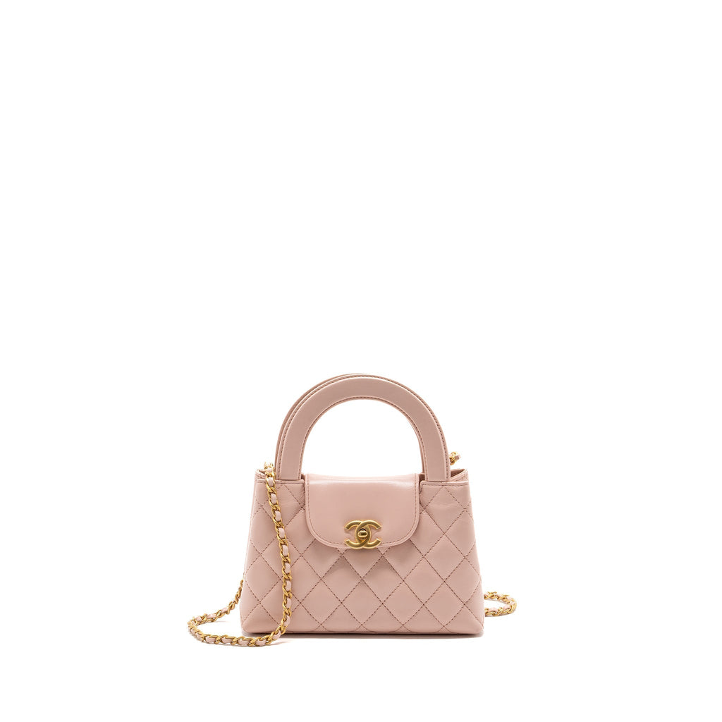 CHANEL 23K MINI SHOPPING TOTE CALFSKIN LIGHT PINK GHW(MICROCHIP)