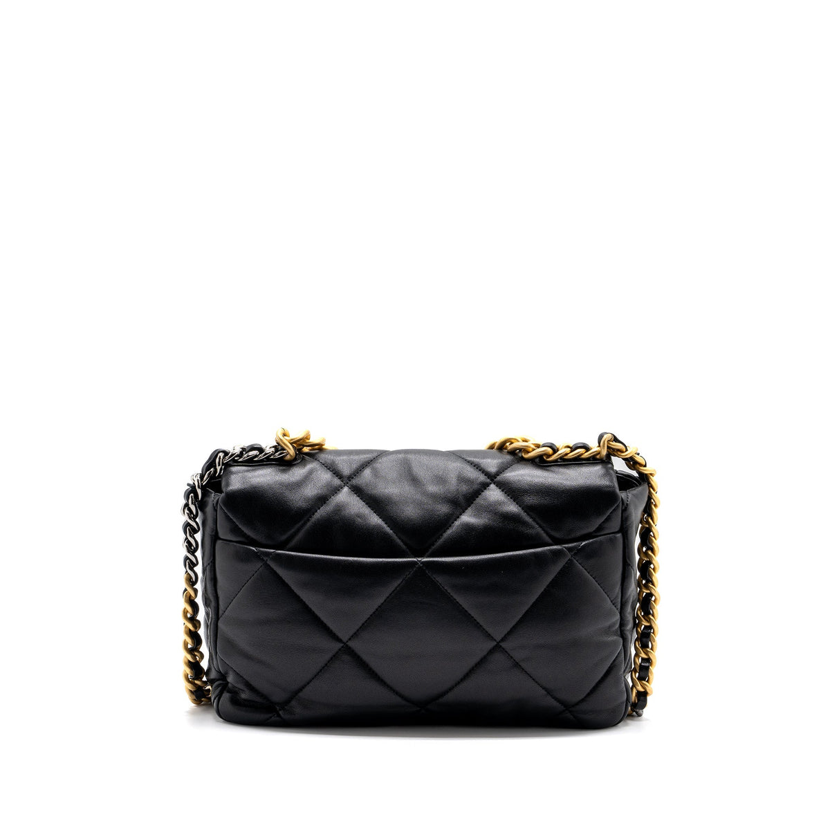 CHANEL MEDIUM 19 BAG LAMBSKIN BLACK MULTICOLOUR HARDWARE(MICROCHIP)