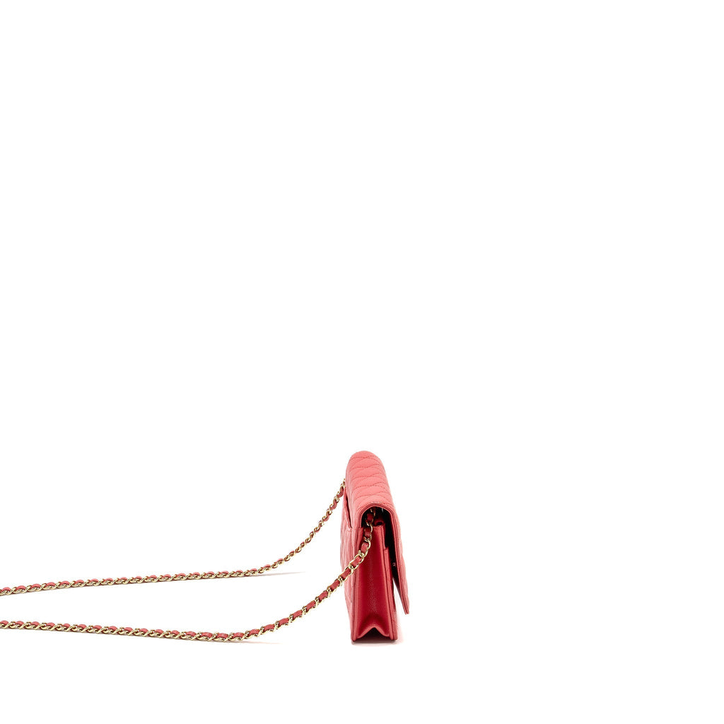 CHANEL CLASSIC WALLET ON CHAIN CAVIAR PINK GHW